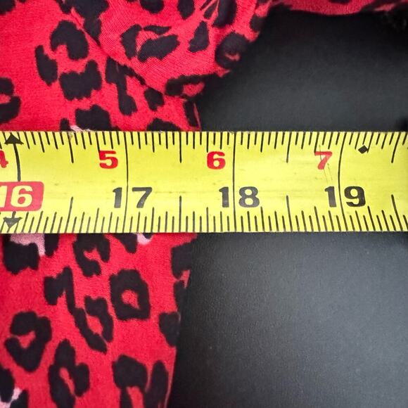 Lovers And Friends NWOT Jason Dress Cheetah Mini V Neck Red Black Size Small - Picture 11 of 12